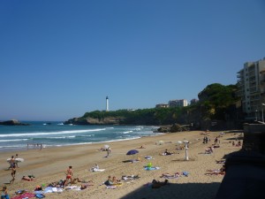 The lighthouse and the Miramar beach in Biarritz