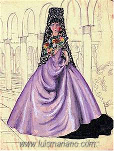 Etude de costume en pr�vision d'Andalousie par Luis Mariano.