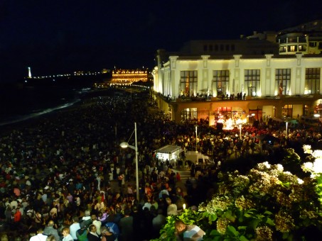August 15 fireworks on the grande plage in Biarritz