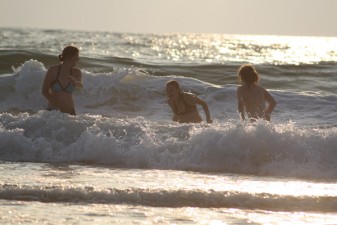 Evening swim in Moliets