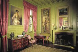 The 'petit salon' at the Chateau d'Urtubie in Urrugne, south west France