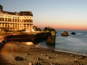 The Bellevue biarritz by night