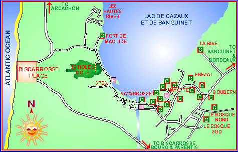 Born area map in south west France