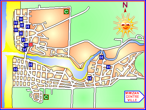Mimizan plage map.