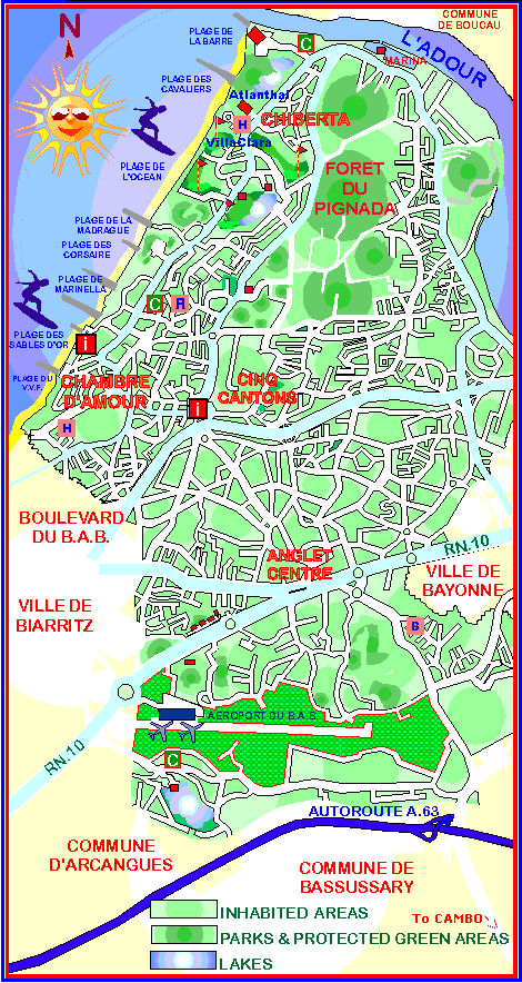 Map of Anglet