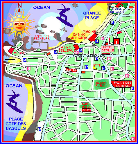 map of Biarritz