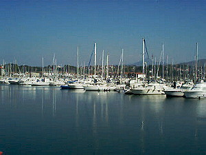 The marina and the boats in Hendaye