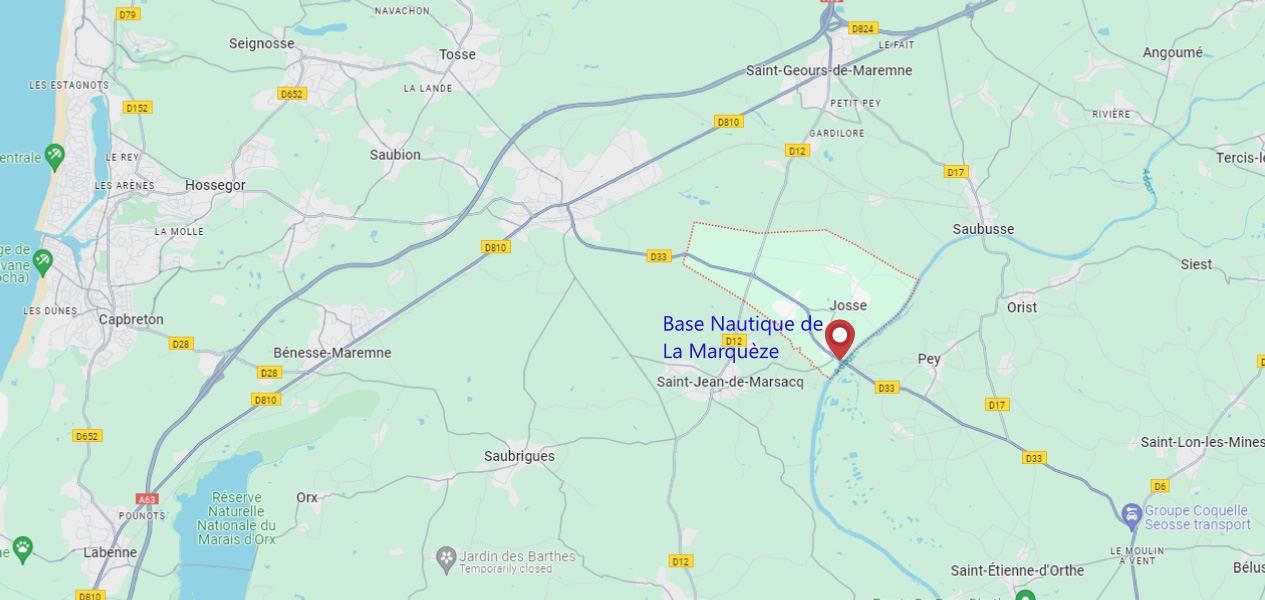 map of La Marqueze nautical centre in Josse
