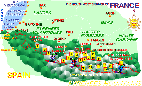 Pyrenees ski Resorts map