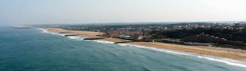 the beaches in Anglet view from the lighthouse