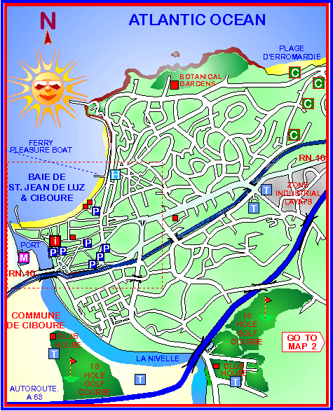 Map of Saint Jean de Luz Town area