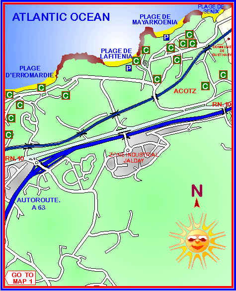 Map of St Jean de Luz